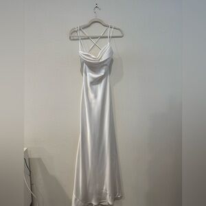 Lulu’s Silk Flowy White Dress